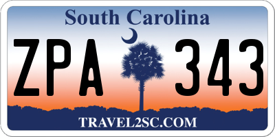 SC license plate ZPA343