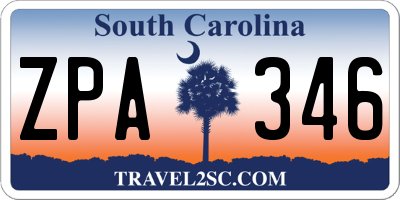 SC license plate ZPA346