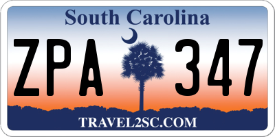 SC license plate ZPA347