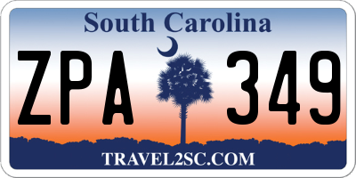 SC license plate ZPA349