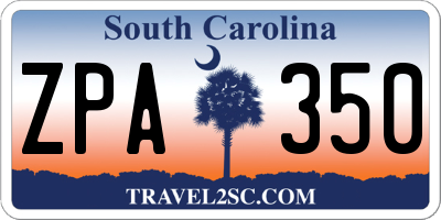 SC license plate ZPA350