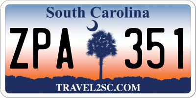 SC license plate ZPA351