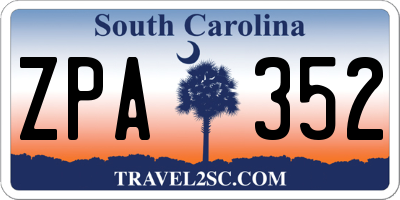 SC license plate ZPA352