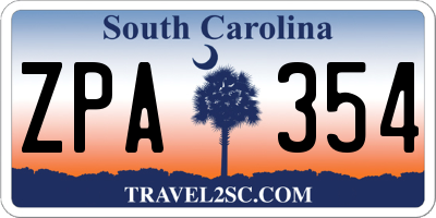 SC license plate ZPA354