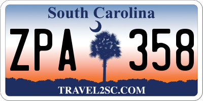 SC license plate ZPA358
