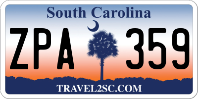 SC license plate ZPA359