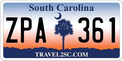 SC license plate ZPA361