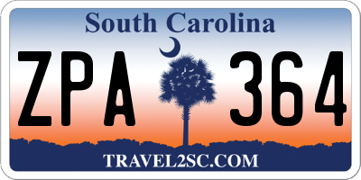 SC license plate ZPA364