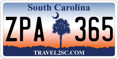SC license plate ZPA365