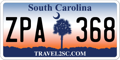 SC license plate ZPA368