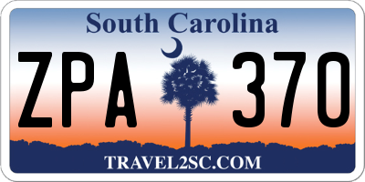 SC license plate ZPA370