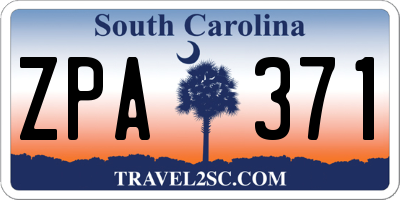 SC license plate ZPA371