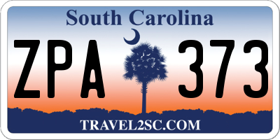 SC license plate ZPA373