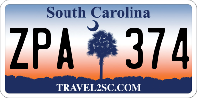 SC license plate ZPA374
