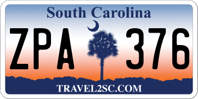 SC license plate ZPA376