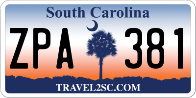 SC license plate ZPA381