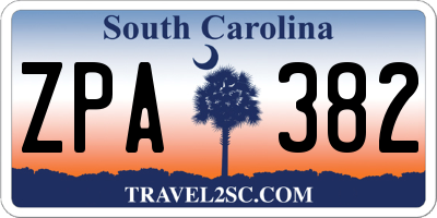 SC license plate ZPA382