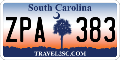 SC license plate ZPA383