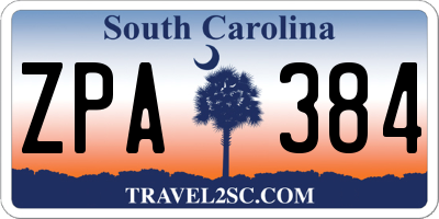 SC license plate ZPA384