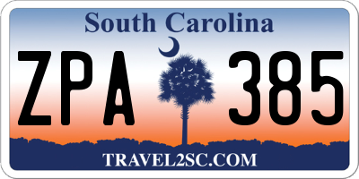 SC license plate ZPA385