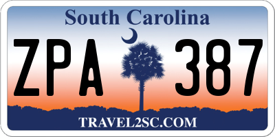 SC license plate ZPA387