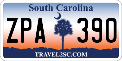 SC license plate ZPA390