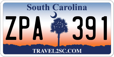 SC license plate ZPA391