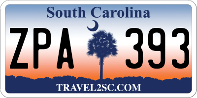 SC license plate ZPA393
