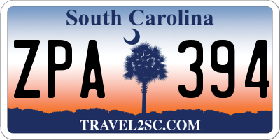 SC license plate ZPA394
