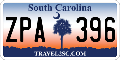 SC license plate ZPA396
