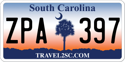 SC license plate ZPA397