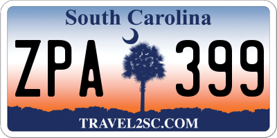SC license plate ZPA399