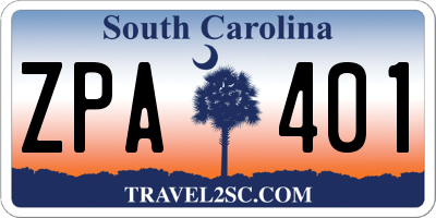 SC license plate ZPA401