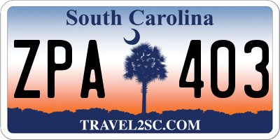 SC license plate ZPA403