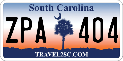 SC license plate ZPA404