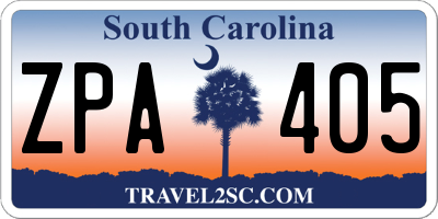 SC license plate ZPA405