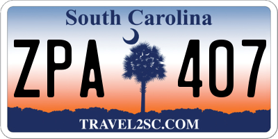 SC license plate ZPA407