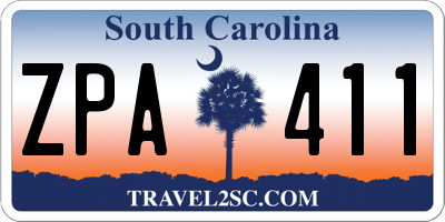 SC license plate ZPA411
