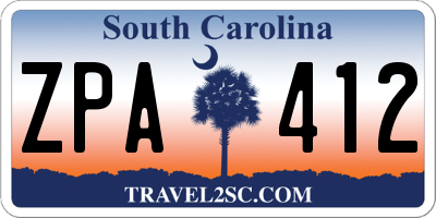 SC license plate ZPA412