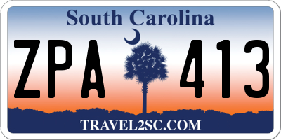 SC license plate ZPA413