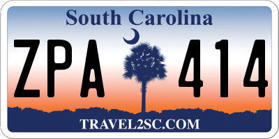 SC license plate ZPA414