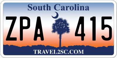SC license plate ZPA415