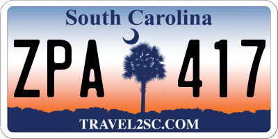 SC license plate ZPA417