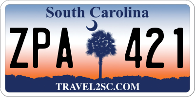 SC license plate ZPA421