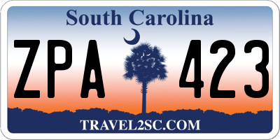 SC license plate ZPA423