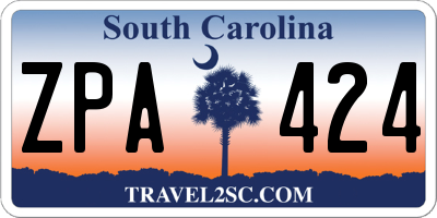 SC license plate ZPA424