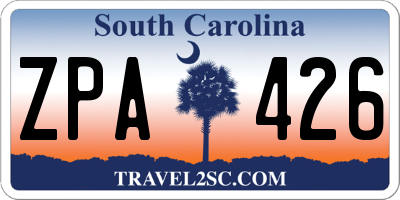 SC license plate ZPA426