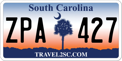 SC license plate ZPA427