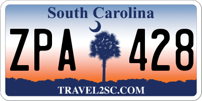 SC license plate ZPA428
