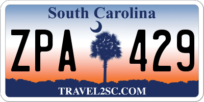 SC license plate ZPA429